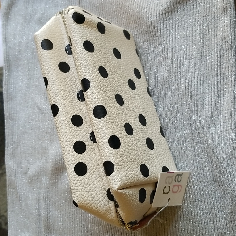 Polka dot cosmetic pouch
